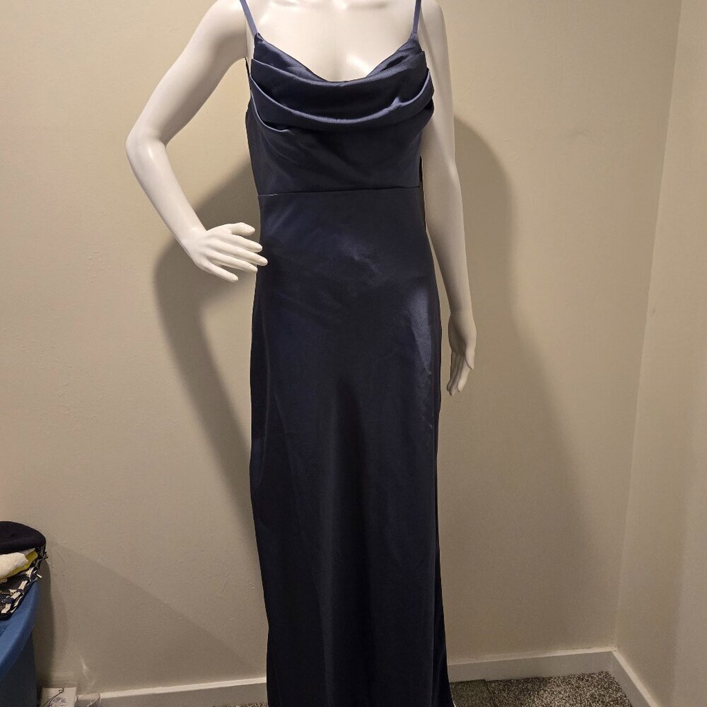 NWT Revelry Skye Satin Dress Indie Blue 6
